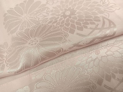 平和屋着物●振袖用長襦袢 無双仕立て 草花地紋 半衿刺繍 洗える着物 AABF6929ph