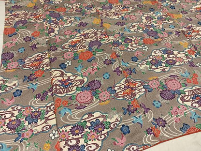 平和屋着物●上質な小紋 型染め 花鳥文 正絹 逸品 未使用 AABF6930ph