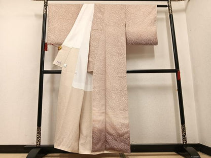 平和屋着物●訪問着 輪奈織 草花文 暈し染め やまと誂製 正絹 逸品 AABF6934ph
