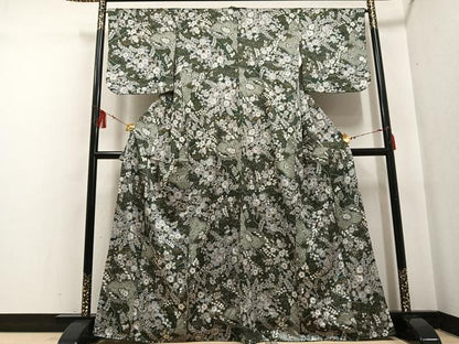 平和屋着物●上質な小紋 辻が花 絞り 金彩 正絹 逸品 AABF6937ph