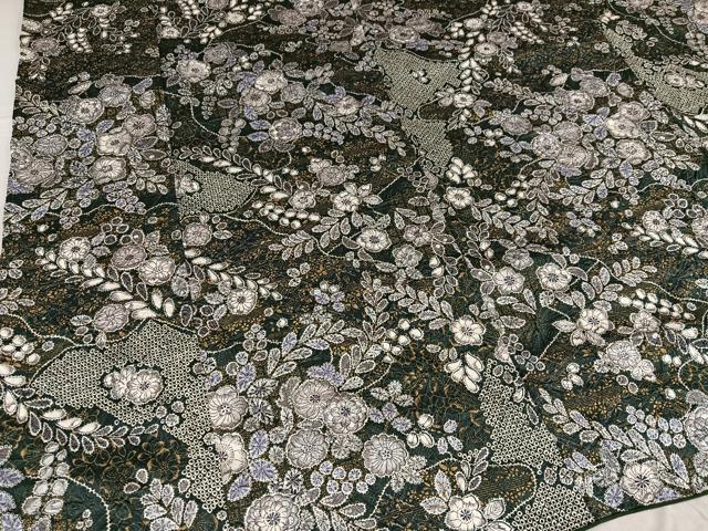 平和屋着物●上質な小紋 辻が花 絞り 金彩 正絹 逸品 AABF6937ph