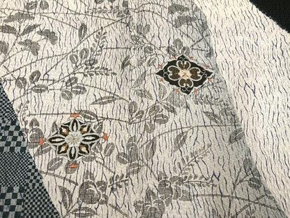 平和屋着物●訪問着 刺繍 草花文 金糸 正絹 逸品 AABF6941ph