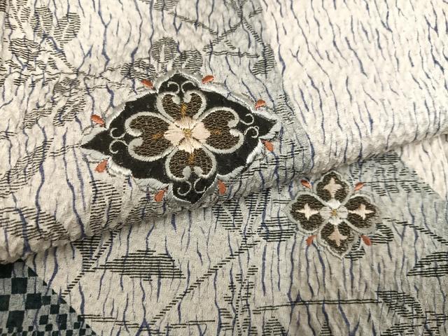 平和屋着物●訪問着 刺繍 草花文 金糸 正絹 逸品 AABF6941ph