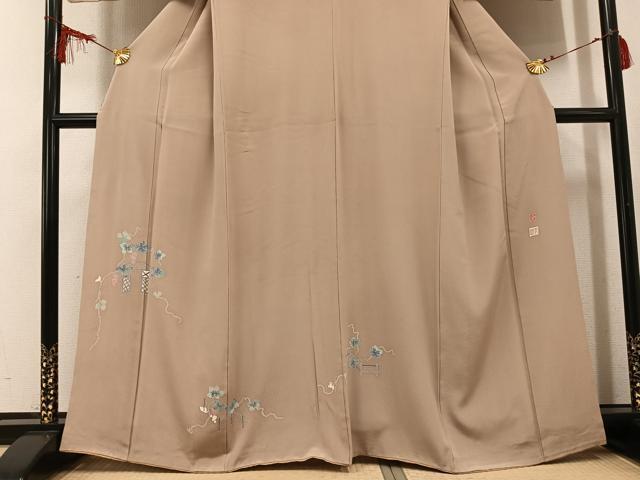 平和屋着物●本加賀友禅作家 白坂幸蔵 色留訪問着 葡萄蔦の葉文 正絹 逸品 AABF6942ph