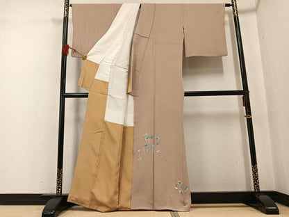 平和屋着物●本加賀友禅作家 白坂幸蔵 色留訪問着 葡萄蔦の葉文 正絹 逸品 AABF6942ph