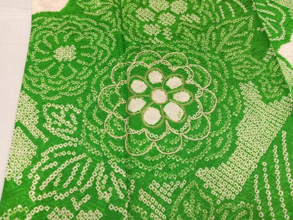 平和屋着物●豪華振袖 駒刺繍 絞り 草花文 正絹 逸品 AABF6945ph