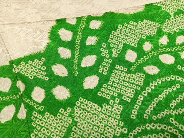 平和屋着物●豪華振袖 駒刺繍 絞り 草花文 正絹 逸品 AABF6945ph