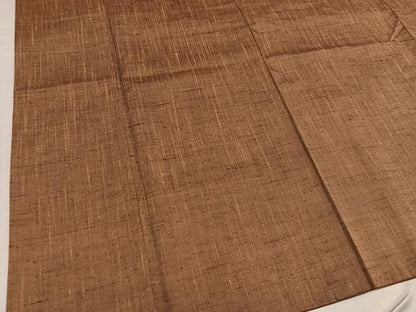 平和屋着物●上質な紬 色無地 枇杷茶色 正絹 逸品 AABF6947ph