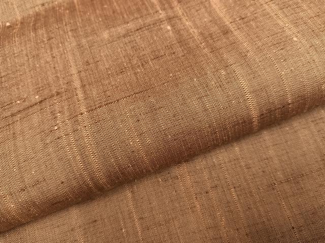 平和屋着物●上質な紬 色無地 枇杷茶色 正絹 逸品 AABF6947ph