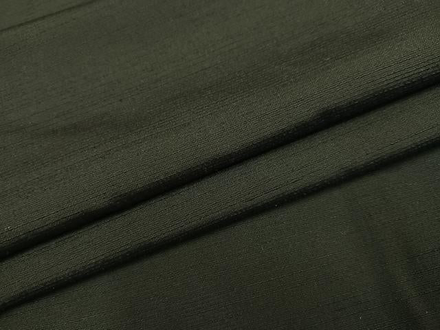 平和屋着物●男性 紬 アンサンブル 色無地 黒緑色 正絹 逸品 AABF6949ph