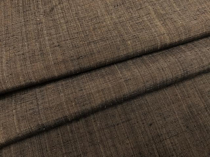 平和屋着物●男性 紬 アンサンブル 色無地 涅色 正絹 逸品 AABF6950ph