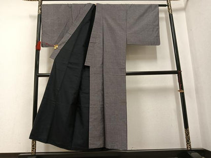 平和屋着物●男性 紬 アンサンブル 長襦袢(袷)セット 正絹 逸品 AABF6951ph