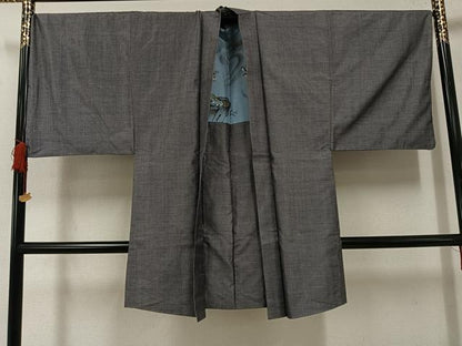 平和屋着物●男性 紬 アンサンブル 長襦袢(袷)セット 正絹 逸品 AABF6951ph