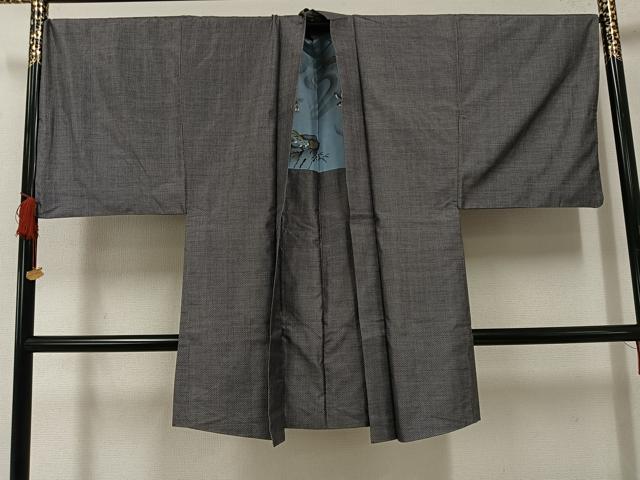 平和屋着物●男性 紬 アンサンブル 長襦袢(袷)セット 正絹 逸品 AABF6951ph
