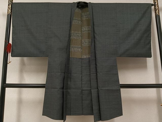 平和屋着物●男性 本場大島紬 アンサンブル 100亀甲 総詰め 正絹 逸品 AABF6952ph