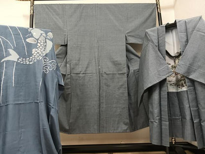 平和屋着物●男性 本場大島紬 アンサンブル 長襦袢(袷)セット 100亀甲 総詰め 正絹 逸品 AABF6953ph
