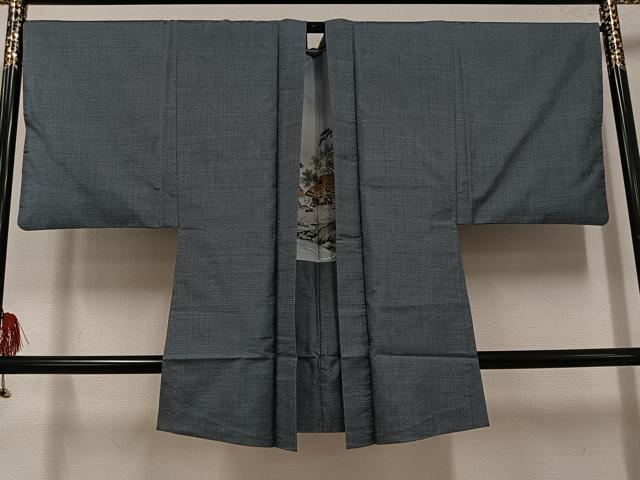 平和屋着物●男性 本場大島紬 アンサンブル 長襦袢(袷)セット 100亀甲 総詰め 正絹 逸品 AABF6953ph