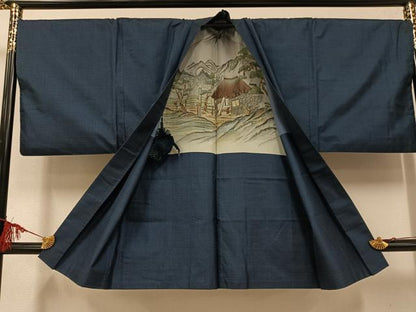 平和屋着物●男性 本場大島紬 アンサンブル 100亀甲 総詰め 正絹 逸品 AABF6955ph