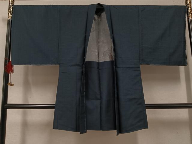 平和屋着物●男性 紬 アンサンブル 亀甲柄 正絹 逸品 未使用 AABF6956ph