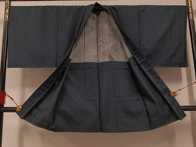 平和屋着物●男性 紬 アンサンブル 亀甲柄 正絹 逸品 未使用 AABF6956ph