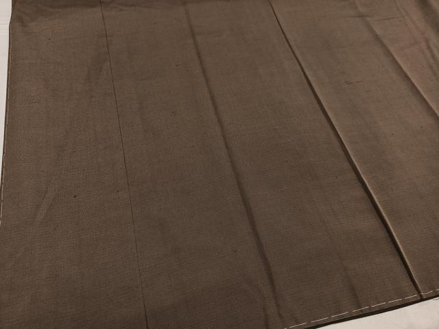 平和屋着物●男性　紬　アンサンブル　玉古代　色無地　樺茶色　反端付き　正絹　逸品　未使用　AABF6957ph