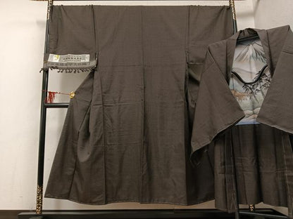 平和屋着物●男性　大島紬　アンサンブル　亀甲柄　キングサイズ　正絹　逸品　未使用　AABF6964ph