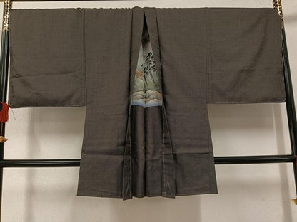 平和屋着物●男性　大島紬　アンサンブル　亀甲柄　キングサイズ　正絹　逸品　未使用　AABF6964ph