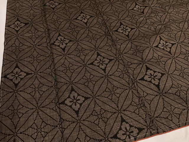 平和屋着物●本場大島紬 古代染色純泥染め 一元7マルキ 七宝文 高文助作 証紙付き 正絹 逸品 未使用 AABF6965ph