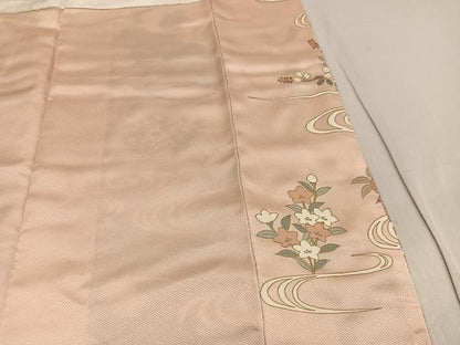 平和屋着物●訪問着 駒刺繍 花筏文 暈し染め 金彩 正絹 逸品 AABF6975ph