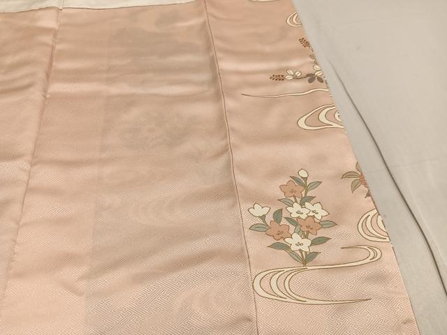 平和屋着物●訪問着 駒刺繍 花筏文 暈し染め 金彩 正絹 逸品 AABF6975ph