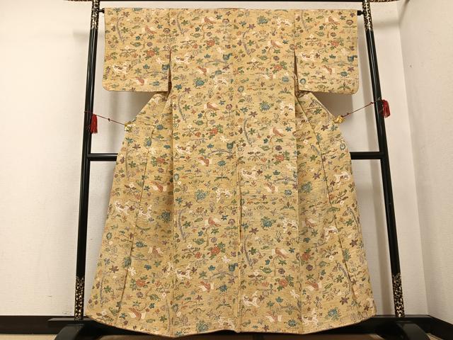 平和屋着物●上質な小紋 鳥獣花文 正絹 逸品 AABF6976ph