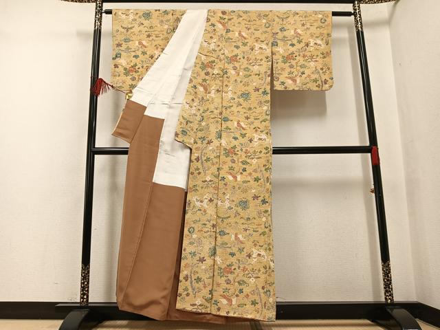 平和屋着物●上質な小紋 鳥獣花文 正絹 逸品 AABF6976ph