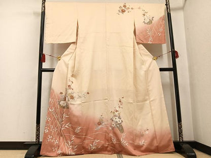 平和屋着物●訪問着 友禅 飾花文 暈し染め 金彩 正絹 逸品 未使用 AABF6980ph