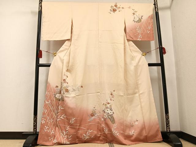 平和屋着物●訪問着 友禅 飾花文 暈し染め 金彩 正絹 逸品 未使用 AABF6980ph