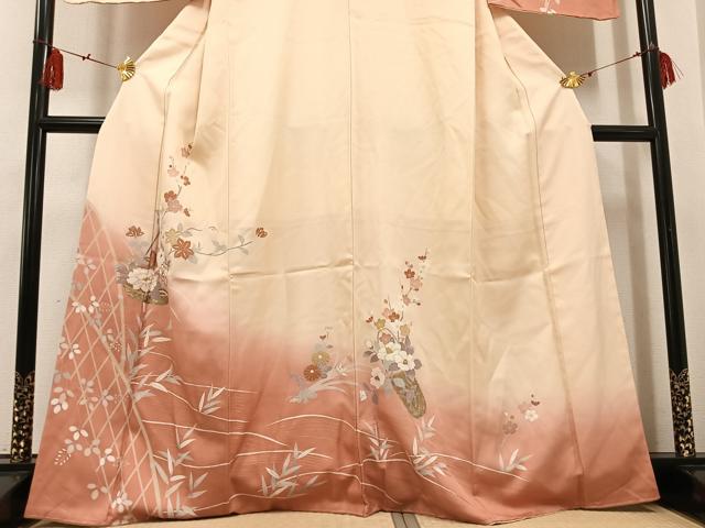 平和屋着物●訪問着 友禅 飾花文 暈し染め 金彩 正絹 逸品 未使用 AABF6980ph
