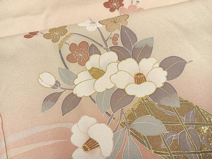 平和屋着物●訪問着 友禅 飾花文 暈し染め 金彩 正絹 逸品 未使用 AABF6980ph