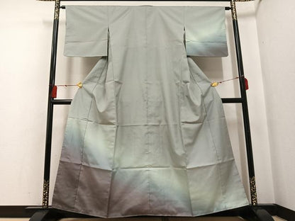 平和屋着物●本場大島紬 染大島 訪問着 霞文 暈し染め 正絹 逸品 未使用 AABF6983ph