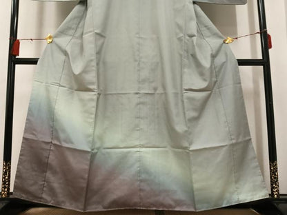 平和屋着物●本場大島紬 染大島 訪問着 霞文 暈し染め 正絹 逸品 未使用 AABF6983ph