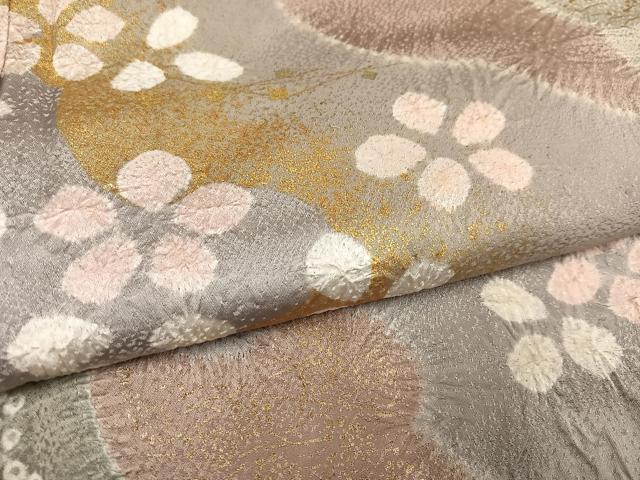 平和屋着物●訪問着 絞り 舞花文 金彩 正絹 逸品 AABF6984ph