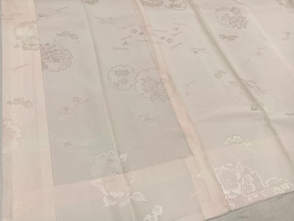 平和屋着物●振袖用長襦袢 無双仕立て 雪輪花地紋 暈し染め 半衿刺繍 広衿仕立て 正絹 逸品 AABF6992ph
