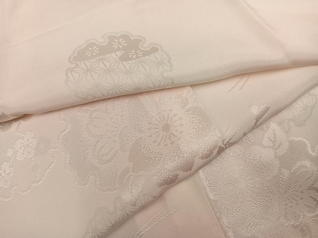 平和屋着物●振袖用長襦袢 無双仕立て 雪輪花地紋 暈し染め 半衿刺繍 広衿仕立て 正絹 逸品 AABF6992ph