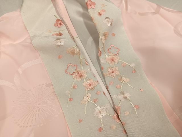 平和屋着物●振袖用長襦袢 無双仕立て 梅地紋 暈し染め 正絹 逸品 AABF6994ph