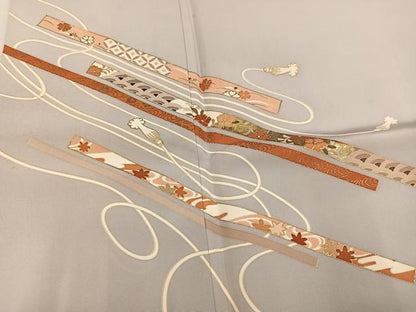平和屋着物●訪問着 友禅 草花文 正絹 逸品 AABF6996ph