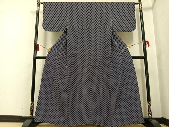 平和屋着物●上質な小紋 市松文 正絹 逸品 AABF6997ph