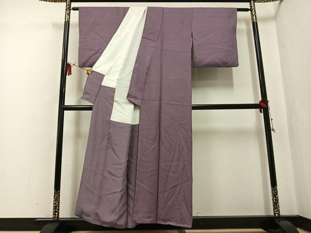 平和屋着物●上質な色無地 鳩羽鼠色 正絹 逸品 AABF6998ph