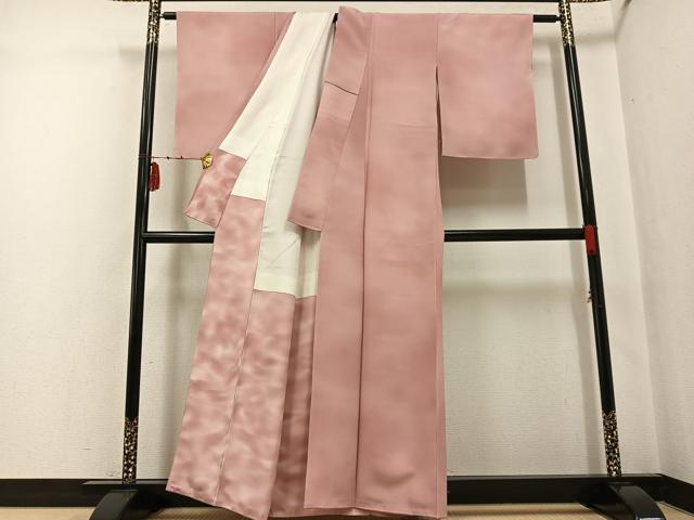 平和屋着物●染色作家 斉藤三才 小紋 霞文 暈し染め 正絹 逸品 AABF7000ph
