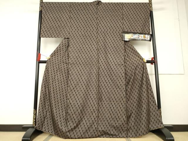 平和屋着物●本場大島紬 純泥染 手織り カタス7マルキ 鱗文様 石原正宏作 やまと誂製 証紙付き 正絹 逸品 AABF7001ck