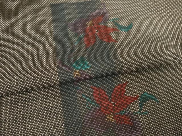 平和屋着物●本場大島紬 カタス7マルキ 短冊花文 正絹 逸品 AABF7002ck