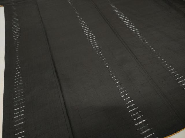 平和屋着物●上質な紬 絞り 立涌文 黒地 正絹 逸品 AABF7009ck
