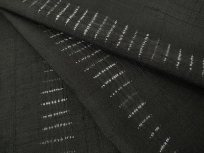 平和屋着物●上質な紬 絞り 立涌文 黒地 正絹 逸品 AABF7009ck